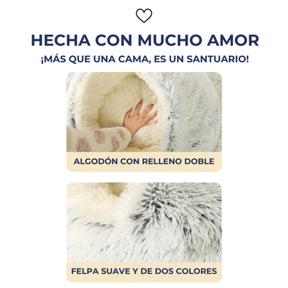 Cama para gatos premium: suave, cálida y fácil de lavar.